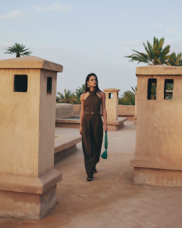 BOYUNDAN BAĞLAMALI YELEK-PALAZZO PANTOLON