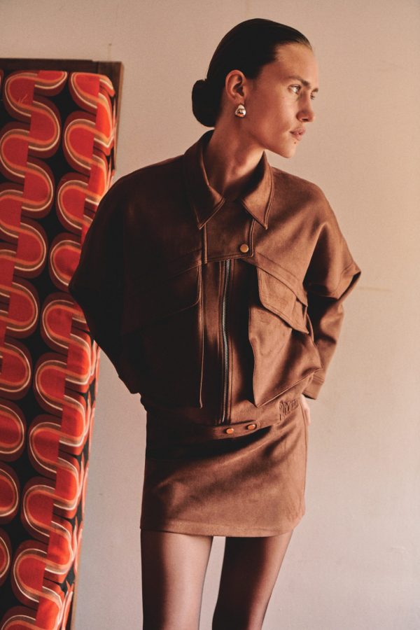 CEP DETAYLI SÜET BOMBER