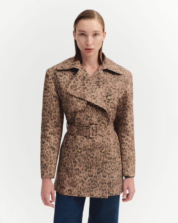 LEOPAR DESENLİ TRENÇKOT