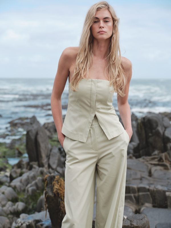 KUPLU STRAPLEZ BÜSTİYER-BOL KESİM PANTOLON